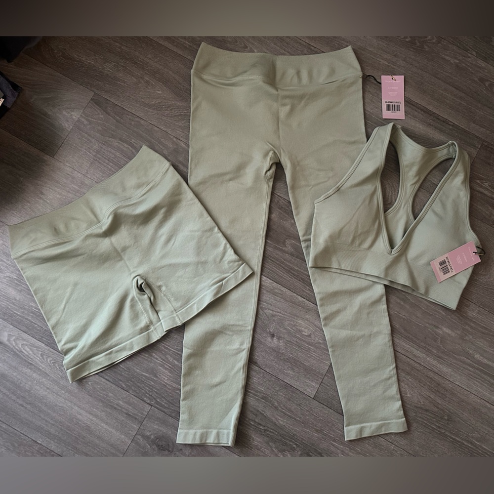 Crop Shop Boutique Women's Sage Green Activewear Set